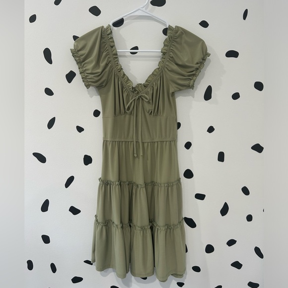 heart & heels Dresses & Skirts - SMALL HEART & HEALS GREEN RUFFLE DRESS
